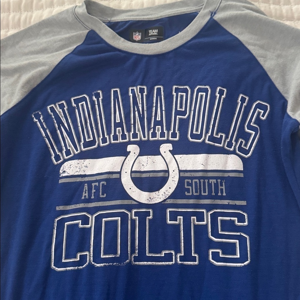 Indianapolis Colts Blue and Gray Raglan Shirt - Picture 2 of 3